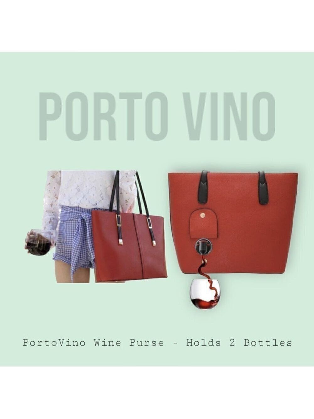 PortoVino Wine Purse - Discretely Holds 1.5l of your favorite Beverage